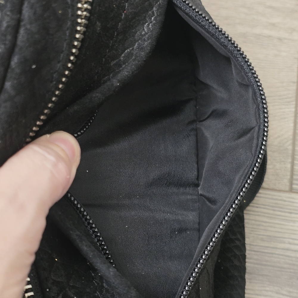 Global Generation Leather Fanny Bum Bag Black Snake Embossed Textured Travel - Picture 7 of 10